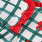 Green bow plaid ruffle gown