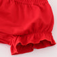 Red santa claus smocked bloomer set