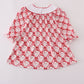 Red santa claus smocked dress