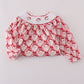 Red santa claus smocked dress