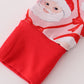 Red santa claus print bamboo pajamas ruffle romper