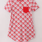 Red santa claus print bamboo mom gown