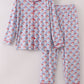 Blue santa claus bamboo dad pajamas set