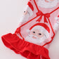 Red santa claus bamboo pajamas ruffle pants set