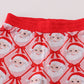 Red santa claus bamboo pajamas ruffle pants set
