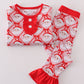 Red santa claus bamboo pajamas ruffle pants set