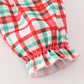 Red santa claus embroidery plaid bloomer set