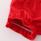 Red santa claus embroidery plaid bloomer set