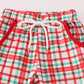 Red santa claus embroidery plaid pants set