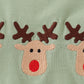 Green reindeer embroidery dress