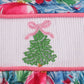 Blue christmas tree smocked ruffle pants set