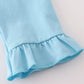 Blue Noah's Ark applique ruffle pants set