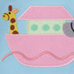 Blue Noah's Ark applique ruffle pants set