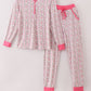 Pink santa claus mom pajamas pants set