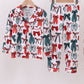 Red bow bamboo girl pajamas pants set