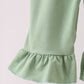 Green christmas reindeer applique ruffle jumpsuit set