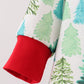 Green christmas tree print ruffle romper
