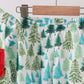 Green christmas tree print ruffle pajamas set