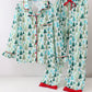 Green christmas tree print mom pajamas pants set