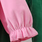 Pink nutcracker embroidery velvet ruffle pants set