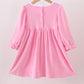 Pink nutcracker embroidery velvet dress