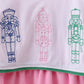 Pink nutcracker embroidery velvet dress