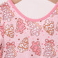 Pink christmas tree bamboo jumpsuit