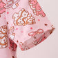 Pink christmas tree bamboo jumpsuit