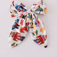 Red nutcracker print sailor hair bow