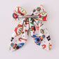 Red nutcracker print sailor hair bow