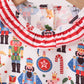 Red nutcracker print ruffle buble