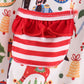 Red nutcracker print ruffle buble