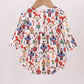 Red nutcracker print ruffle buble