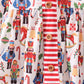 Red nutcracker print bloomer set