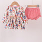 Red nutcracker print bloomer set