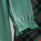 Forest velvet ruffle pants set