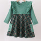 Forest velvet ruffle dress