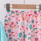 Blue christmas santa claus applique ruffle pants set