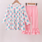 Mint christmas tree ruffle pants set