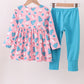 Pink christmas tree snowman dress set