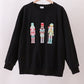 Black nutcracker embroidery mom &me top