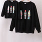 Black nutcracker embroidery mom &me top