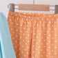 Blue christmas character embroidery ruffle pants set