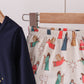 Navy nativity french knot bloomer set
