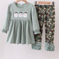 Camouflage santa claus applique ruffle pants set