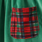Green christmas tree applique velvet pants set
