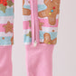Pink christmas gingerbread bamboo pajamas zipper romper