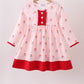 Christmas santa claus print ruffle dress
