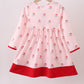 Christmas santa claus print ruffle dress