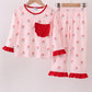 Christmas santa claus print ruffle pants set
